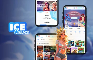 Navegação do Ice Casino em smartphone com menus responsivos e acesso por navegador
