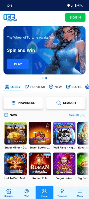 Ice Casino Mobile no celular